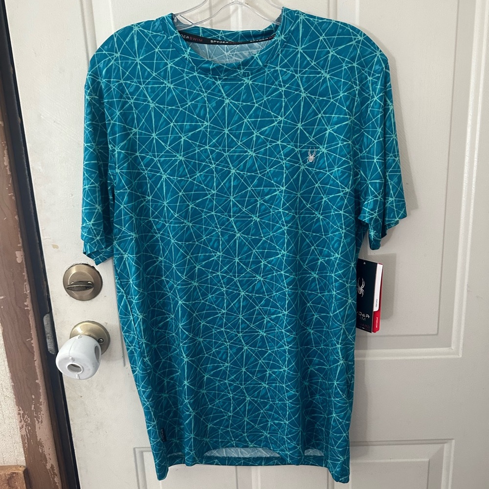 SPYDER MEN’S SWIM COLLECTION RASH GUARD: BLUE: NWT: SZ S